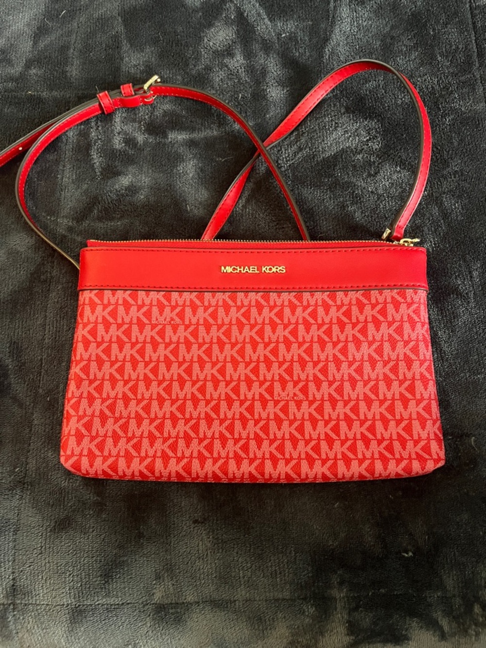 Michael Kors Red MK Signature Crossbody
